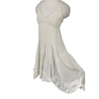 Antica Sartoria 70?S Style Bohemian Crochet Dress Medium White Midi Resort