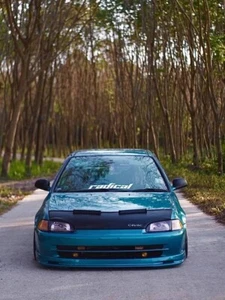 Front Hood Protector Mini Mask Bra Fits honda EG civic embroidery 1991- 1995 - Picture 1 of 6