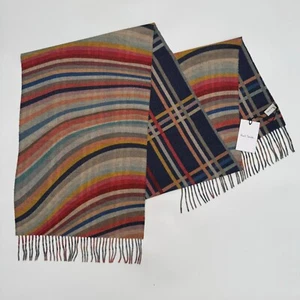 PAUL SMITH Signature Stripe Swirl Scarf | Reversible | Wool Cashmere | RRP £195 - Picture 1 of 7