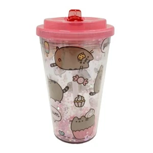 🍒Pusheen Cute🍒 500ml Shatterproof Cup With Straw - Picture 1 of 1