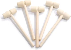 10 Pcs Wooden Mini Hammers Multi-Purpose Natural Wood Hammer for Crab Lobster Ma - Picture 1 of 4