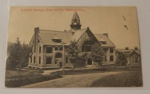 Northfield Seminary Stone Hall East Northfield Massachusetts postcard vintage - Picture 1 of 2