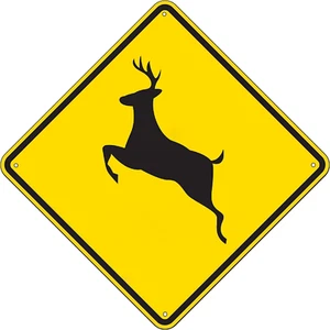 Rogue River Tactical Funny Metal Warning Deer Crossing XING Tin Sign Wall Décor - Picture 1 of 12