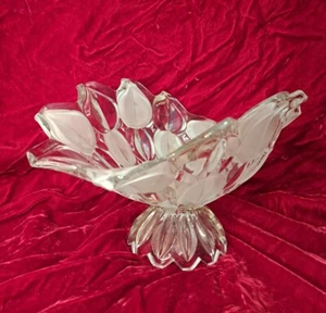 Vtg Toscana Frosted And Clear Glass Banana - Fruit Bowl. (20) - Picture 1 of 12