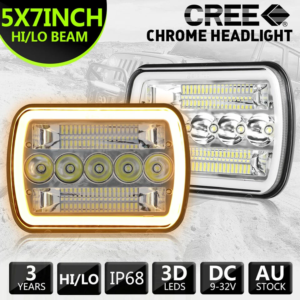 For 1983-2004 Toyota Hilux LED Headlights 5X7'' Hi/Lo Beam DRL Turn Light Kit AU - image 1 of 4