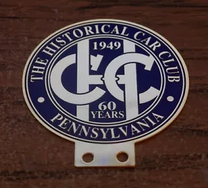 2009 Historical Car Club Pennsylvania HCCP License Plate Topper / Grille Emblem - Picture 1 of 3