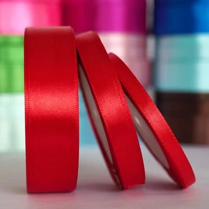 Satin Ribbon, 6mm 12mm 25mm, Solid Colours, Hair Bows, PER 1 Metre, Single-Sided - Picture 1 of 26