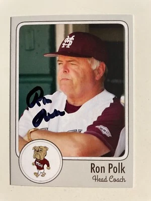 RON POLK autograph MISSISSIPPI STATE BULLDOGS MSU HOF custom card signed - Image 1 of 2