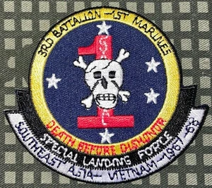 USMC 3rd Battalion 1st Marines Death Before Dishonor Patch Iron-On New B544 - Picture 1 of 2