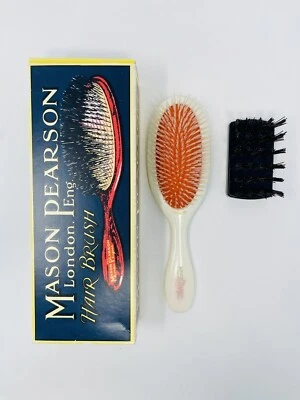 MASON PEARSON N3 Detangler Handy Size In White with Cleaner, Nylon Bristle NEW - Image 1 of 2