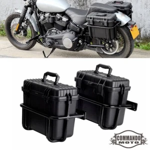 Side Cases + Brackets for Harley Softail FXBR FLFB Street Bob FXBB FXBBS 2018-24 - Picture 1 of 10