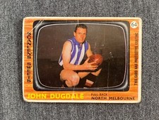 1967 VFL Scanlens #64 John Dugdale North Melbourrne
