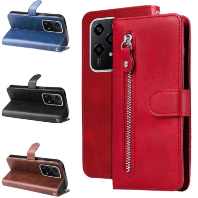 For Honor 200 X8B X60i 90GT X6B Zipper Leather Flip Wallet Case Phone Case Cover - Image 1 of 4