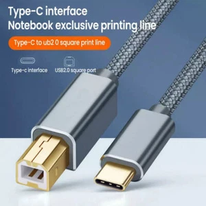 Cable USB-C a USB-B 2.0 EE. UU. para escáner impresora Epson HP Canon Brother de nailon - Imagen 1 de 7