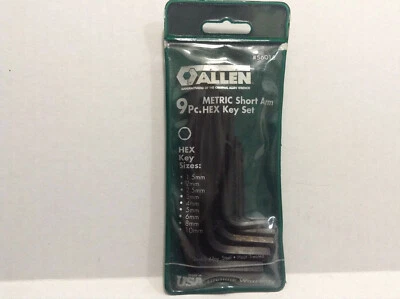 Allen 56015 Short Arm Metric Hex Key Set 9-piece - Image 1 of 4