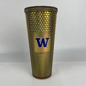 Starbucks 2022 UW Gold Studded Tumbler 24oz Venti Washington Huskies NO STRAW - Picture 1 of 7