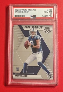 PSA 10 2020 Panini Mosaic Jacob Eason #280 Graded Rookie Card COLTS RC GEM MINT - Bild 1 von 2