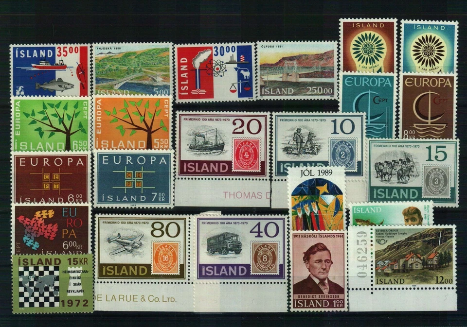 Island - Briefmarkenlot aus div.  Jahren - 1 Steckkarte - postfrisch - Image 1 of 1