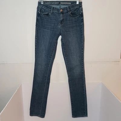 Pantalones de mezclilla ajustados DKNY Soho para mujer talla 28X33 azul elástico tiro medio Foto 1 de 4