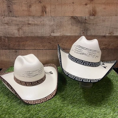 Sombrero de vaquero occidental blanco hecho a mano mexicano para hombre Sombrero Vaquero Mexicano Rodeo - Imagen 1 de 4