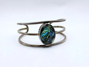 Taxco Mexico Abalone Shell Sterling Silver 925 Cuff Bracelet TA-155 - Picture 1 of 3