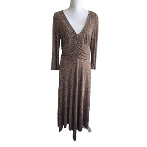 VTG Robbie Bee Maxi Dress Women 10 High Ruched Waist Ditsy Print Modest Retro - Picture 1 of 11