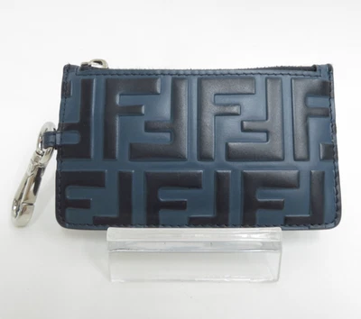 Autêntica carteira bolsa moeda de couro FENDI Zucca I#47234 - Imagem 1 de 4