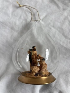 Adorno de Navidad de vidrio soplado Fontanini con belén de la Sagrada Familia - Imagen 1 de 9