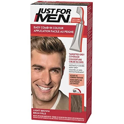 SOLO PARA HOMBRE TINTE DE CABELLO FÁCIL SIN MEZCLA APLICACIÓN PEINE APLICADOR A-25 - MARRÓN CLARO Foto 1 de 4