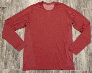 LULULEMON Metal Vent Tech Long Sleeve Shirt Heathered Red Rust Gym Active Large - Picture 1 of 5