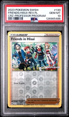 2023 POKEMON SWORD & SHIELD CROWN ZENITH FRIENDS IN HISUI-REVERSE FOIL PSA 10 - Image 1 of 2