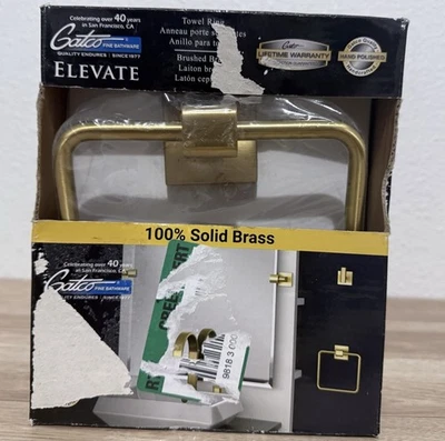 (1) NUEVO Anillo Toalla Gatco Elevate 100% Latón - LATÓN CEPILLADO - #4062 (sw) Foto 1 de 2