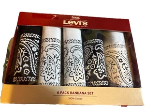 Set 5 Bandane Levi's Confezione 100% Cotone Bianco/Nero ne mancano una 5 in totale - Foto 1 di 3
