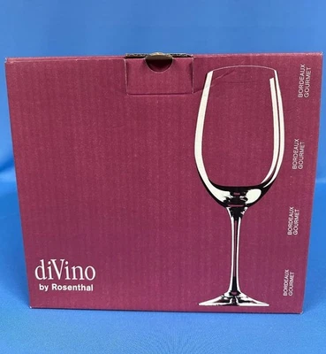 Boxed Set 6 Rosenthal diVino Crystal Bordeaux Gourmet Red Wine Crystal Glasses - Image 1 of 4