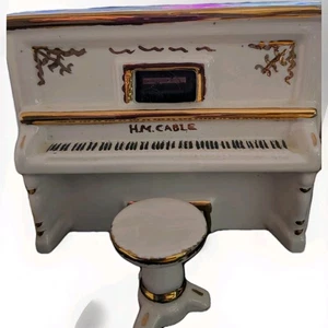 Vintage Keramik Klavier & Hocker Spieluhr funktionstüchtig - Bild 1 von 1