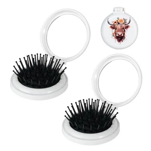 2pcs Mini Travel Hair Brush,Folding Hair Brush with Mirror,Travel Hair Brush-... - Picture 1 of 6