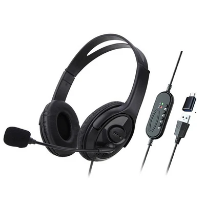 Kabelgebundenes USB-Headset für Computerunterricht, Telefon-Headset mit Mik6369 - Bild 1 von 4