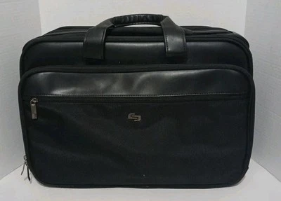 Solo NY Conquer Expandable Messenger 18.5”x 13” Black Computer Laptop Travel Bag - Image 1 of 4