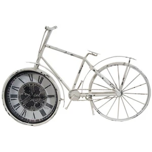 A & B Home 13,5" rustikale elfenbein schwarz Fahrrad Skulptur römische Ziffern Tischuhr - Bild 1 von 3