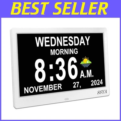Non-Abbreviated Large Calendar Alarm Clock - Image 1 of 4