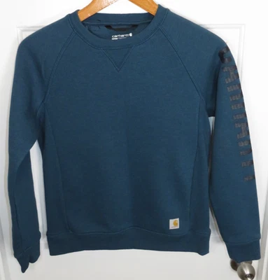 Carhart Relaxed Fit Midweight Crewneck Graphic Sleeve Logo Sweatshirt Sz Small - Image 1 of 4
