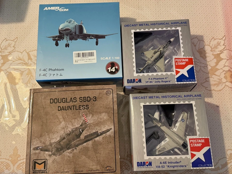 WW2 and Cold War Diecast Model Aircraft Fully assembled with stands - Image 1 of 4