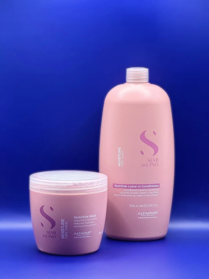 ALFAPARF Semi Di Lino MOISTURE NUTRITIVE Low Conditioner 1000ml & Mask 500ml - Image 1 of 1