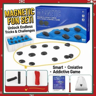 Magnetic String Game with 20 Large Stones Travel Bag Fun Family Fidget Safe Toy - Image 1 of 4