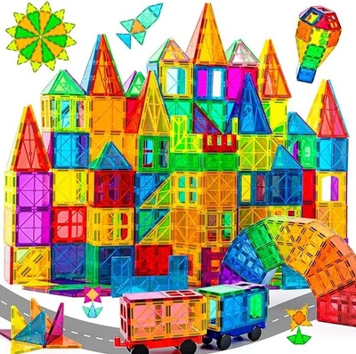 COSSY 120Pcs Magnet Tiles 3D Building Blocks Set T-MT-120-9X - Multicolor - Image 1 of 4