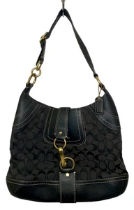 Bolso Cartera Coach Hampton Hobo Signature Logo con Cierre de Clip Y2K - Imagen 1 de 8