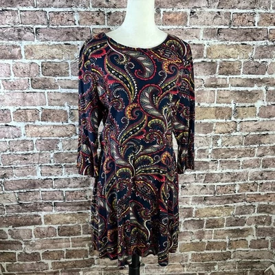 Vestido para mujer Banana Republic estampado cachemir manga larga lazo trasero Foto 1 de 4