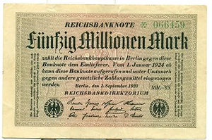 OLD GERMAN REICHSBANKNOTE 50.000.000 MARK 1923 - Foto 1 di 1