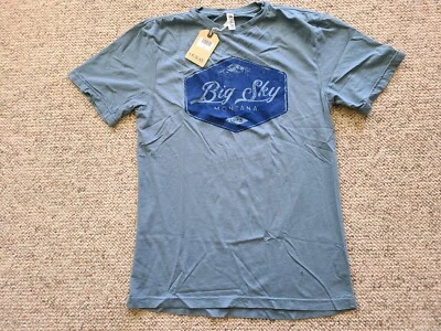 Nueva Camiseta Ouray Big Sky Montana Para Hombre Manga Corta Azul Talla Small S  Foto 1 de 4