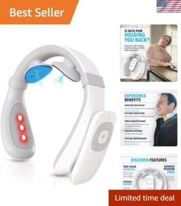 Neck TENS Massager Heat Relief Portable Pain Therapy 15 Levels Soothing Use - Picture 1 of 10